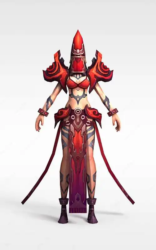 3d动漫游戏女角色模型