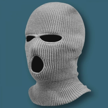 土匪帽悍匪帽子蒙面罩保暖3孔帽社交牛逼派对搞怪头套灰色可调节
