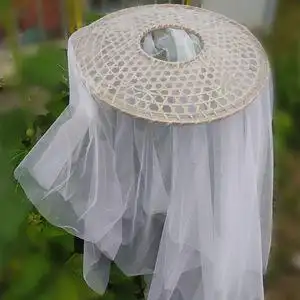 春时汉服重工水晶帘帷幕武侠古风纱笠拍照摄影写真遮容面纱斗笠帽