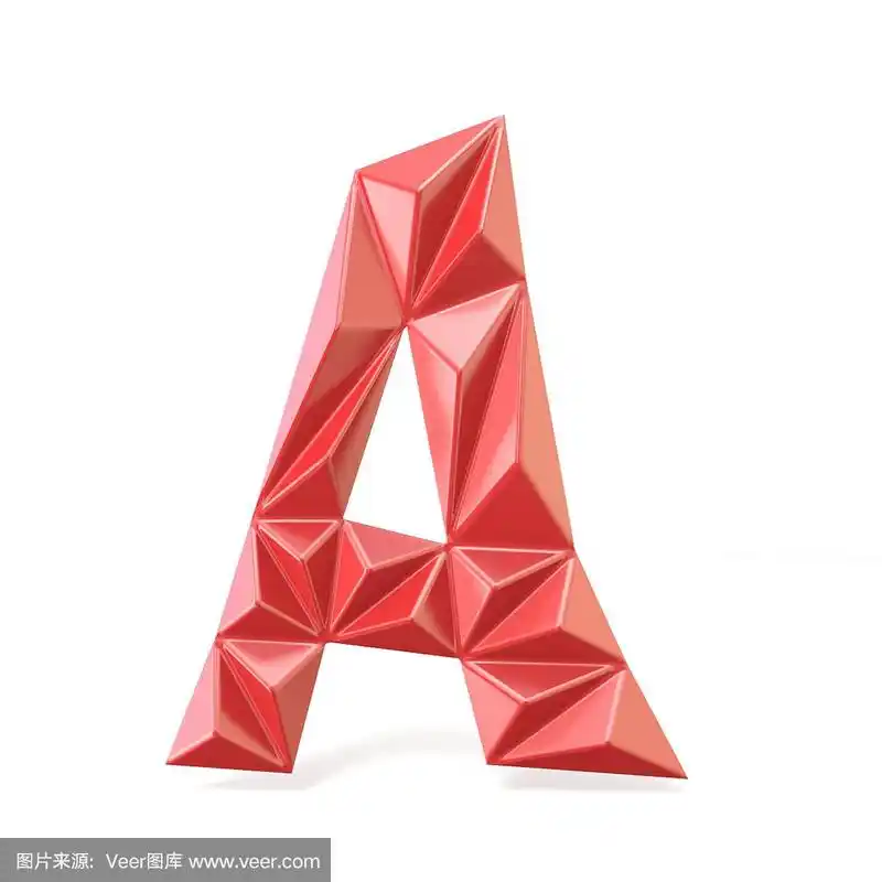 红色现代三角形字体字母a. 3d
