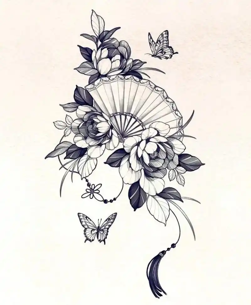 小清新素花纹身手稿.#素花手稿#手稿分享 #适合女生的纹身# - 抖音