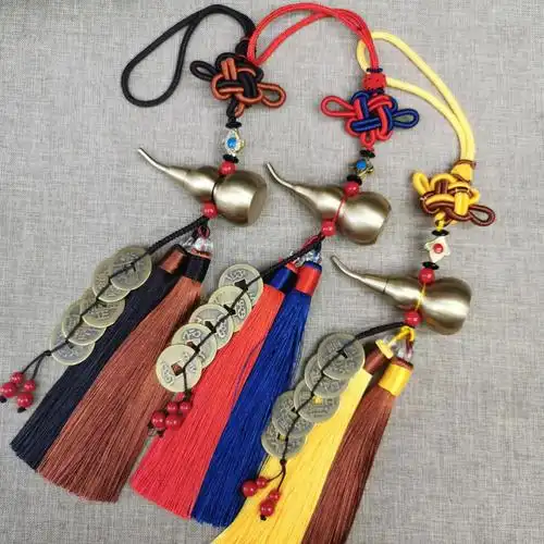 黄铜葫芦上下开口五帝钱挂件铜钱福禄镇宅招财汽车转运挂件车挂