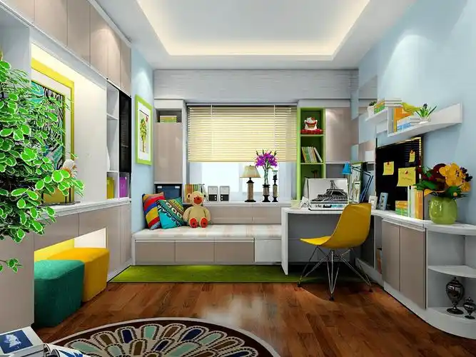 05q:家有儿女,房间数不够,加上飘窗有点小,一般的上下床和柜子根本就