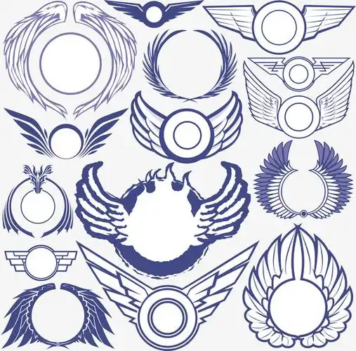 矢量翅膀边框免抠素材免费下载_觅元素51yuansu.com