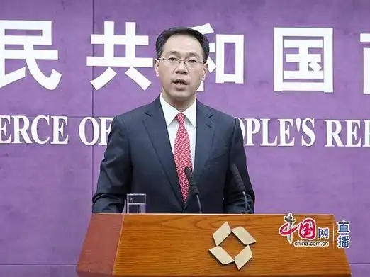 商务部新闻发言人高峰介绍情况(中国网 张若梦摄)