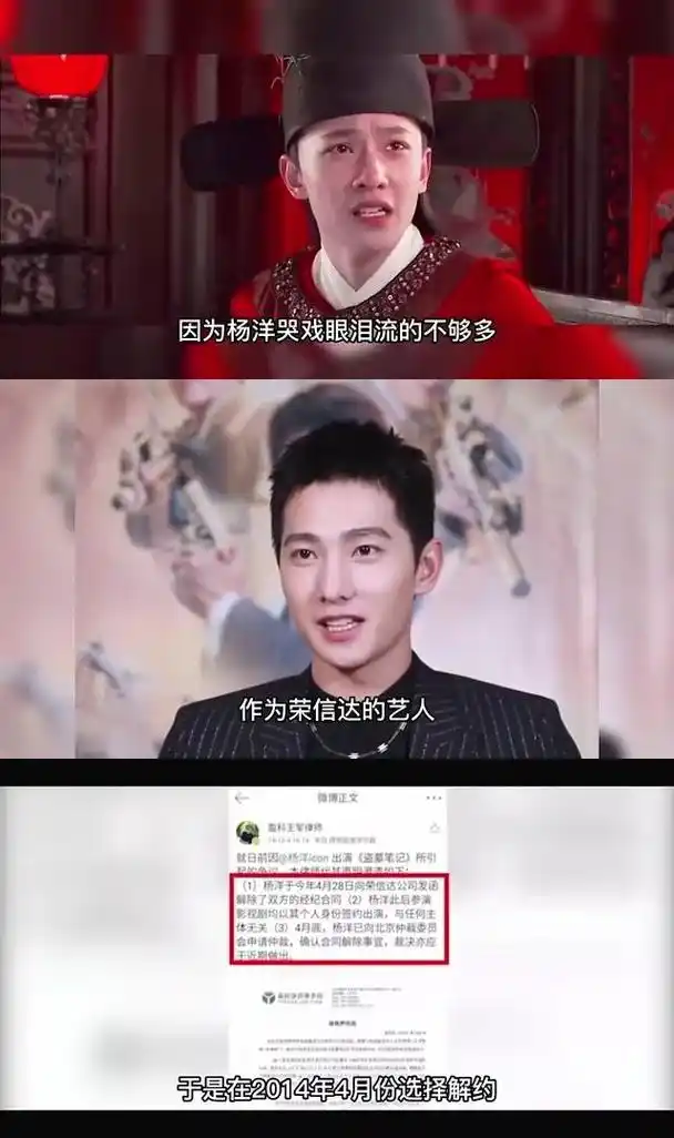 杨洋与荣信达合约纠纷:被恩师李少红告上法庭索赔900万 在2014年,杨洋