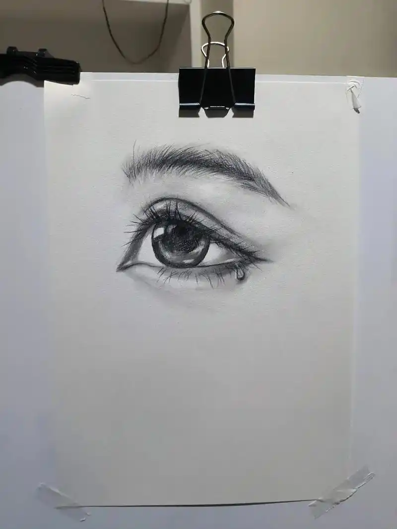 画渣日常 每日一画#素描 #眼睛  - 抖音