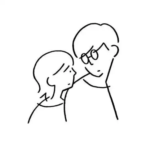 ins简笔画小人情侣插画