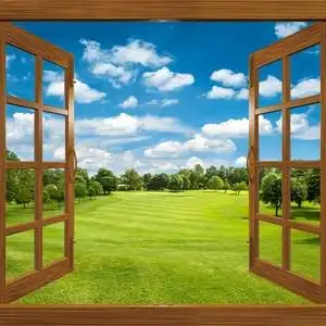 3d卧室仿真假窗户自粘墙贴装饰a风景森林大海沙滩宾馆壁纸墙纸贴