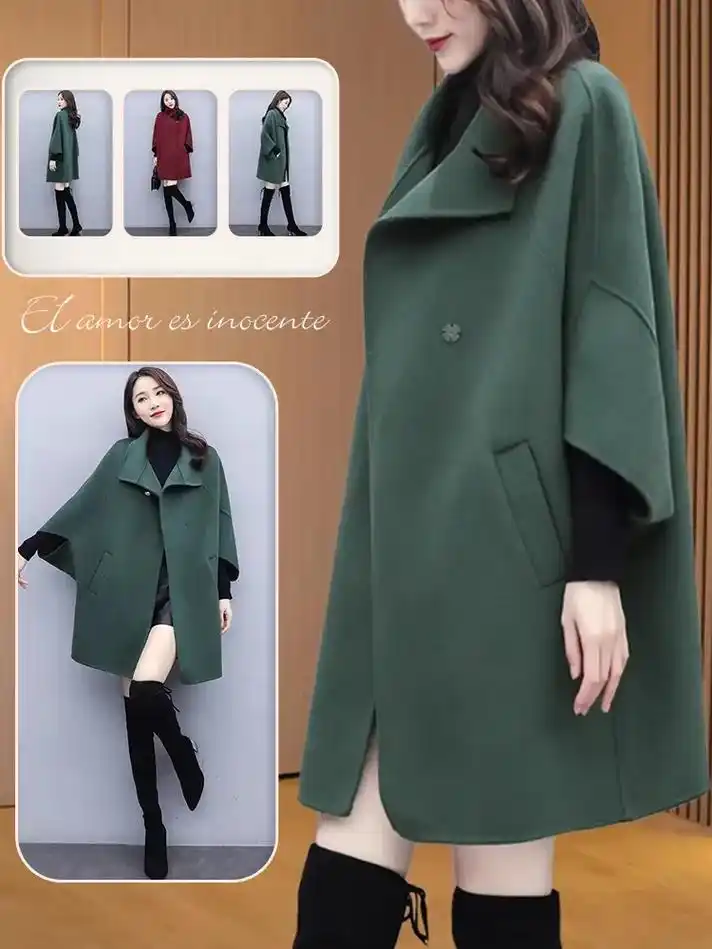 斗篷披肩毛呢外套女秋冬