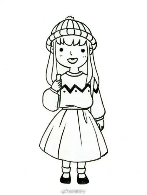 动漫女生简笔画可爱简单初中女孩侧身简笔画动漫女生简笔画全身画9张