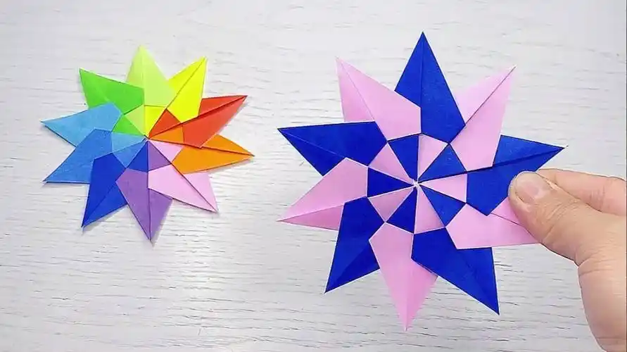 八角飞镖折纸教程,很好看啊!