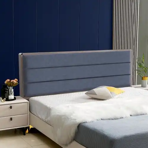 网红床头板软包免漆简约超薄轻奢床头靠背落地双人科技布床头单买