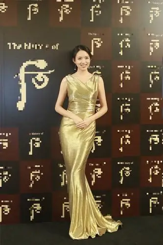 组图:张梓琳金色长裙经惊艳亮相 婀娜优雅曲线动人