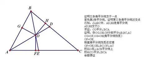 求证;三角形的角平分线相交于一点