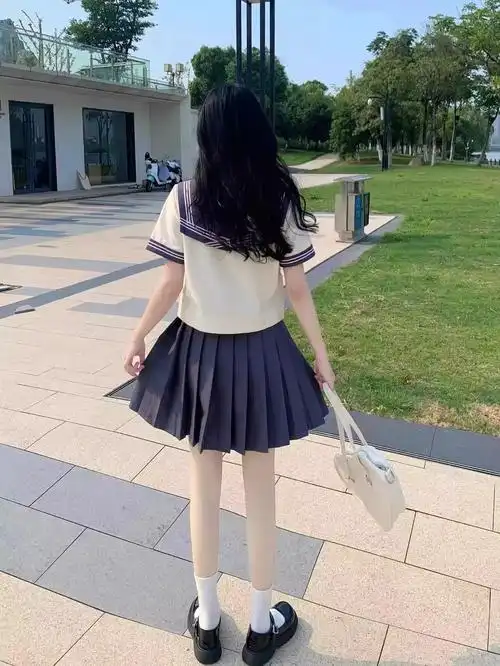 日系软妹夏季新款jk百褶裙制服学院风套装短袖灰粉服