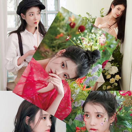 iu李知恩海报 明星写真周边壁纸挂画明信片高清墙贴墙纸一套8张