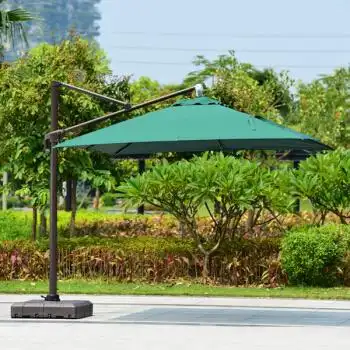 户外伞庭院遮阳伞大号罗马伞大型室外露台摆摊折叠大太阳伞 方形3m墨