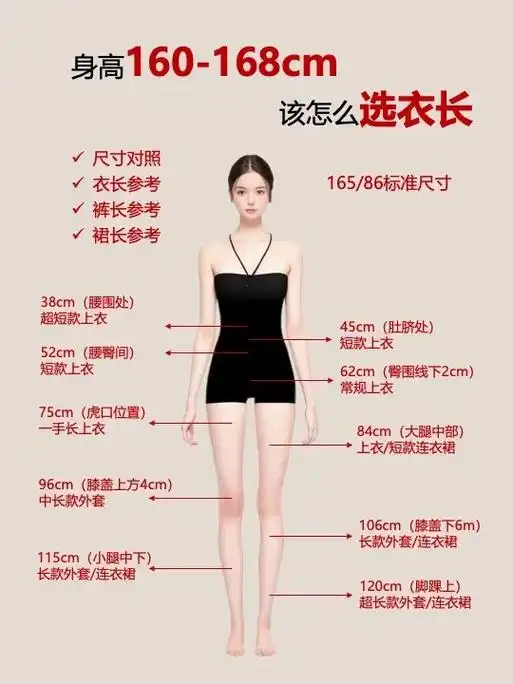身高160-168cm,衣服长度应该怎么.以165cm身高为 - 抖音