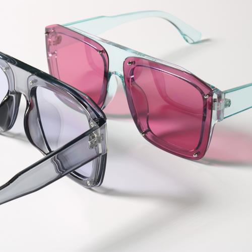 赛博朋克方形元配色uv铆钉素太阳眼镜眼镜40大框0设计感防紫外线