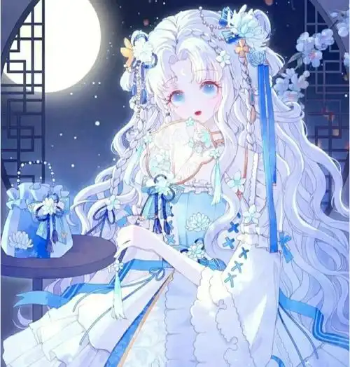 蓝色古风仙女头像