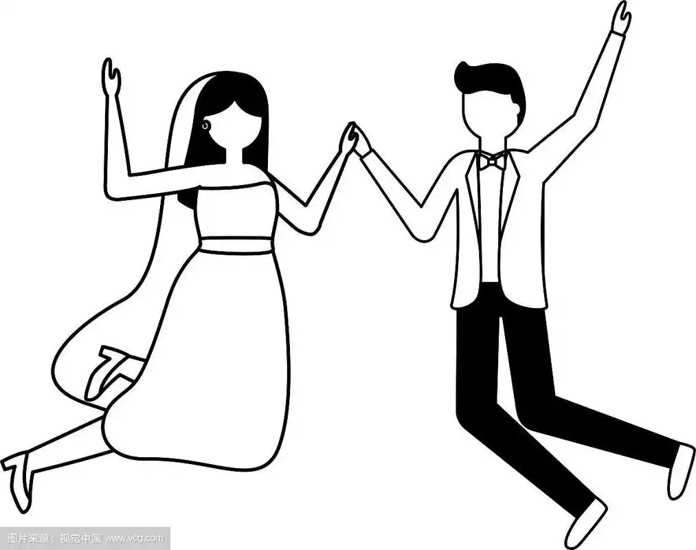 新娘和新郎庆祝结婚纪念日