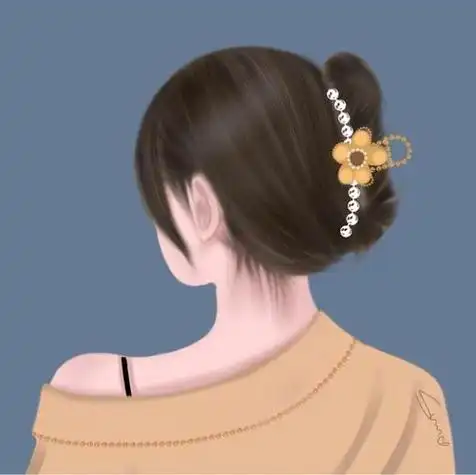 手绘头像背影头发图片