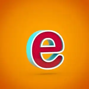 红色字母 e 小写.