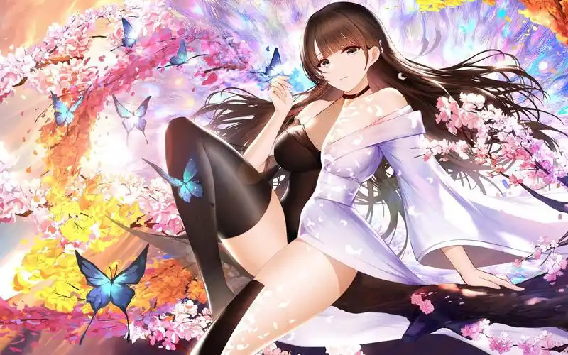 性感大腿长发女孩唯美动漫壁纸-壁纸图片大全