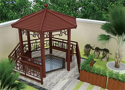 轻钢装配式八角亭农村别墅花园配套设施