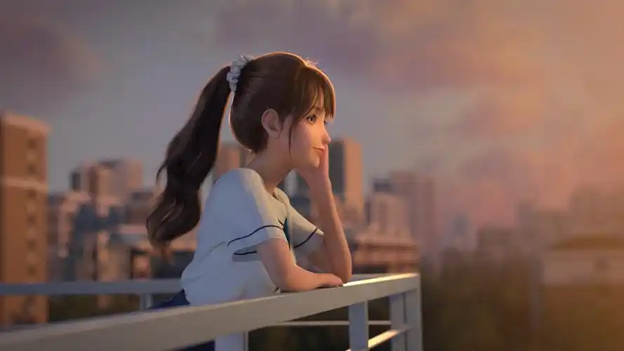 少女校园与吉他井小一校园篇4k壁纸