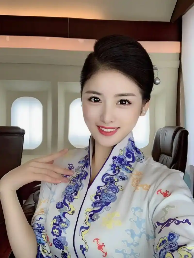 对于这位漂亮的海南航空的空姐,我想用一句话来形容:她如同天空中