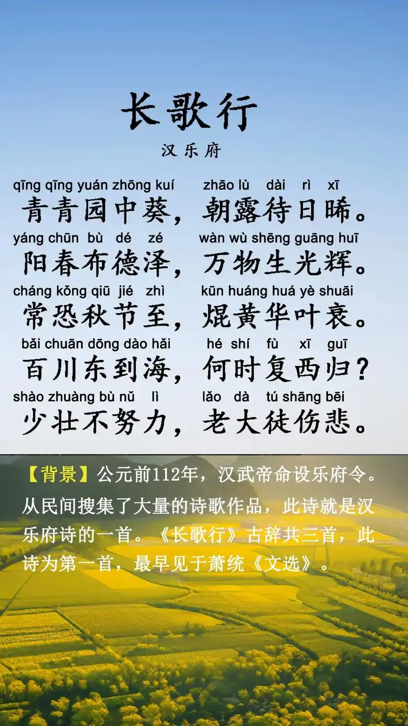 《长歌行》汉乐府