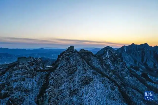 2月13日拍摄的箭扣长城(无人机全景照片).