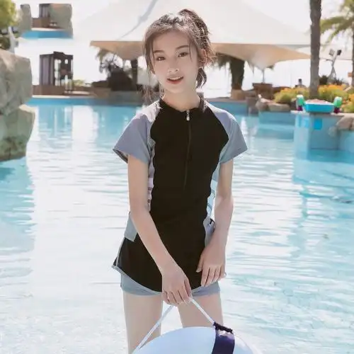 儿童泳衣女童闪电客洋气夏季女大童分体泳装新款1215岁女孩游泳衣套装