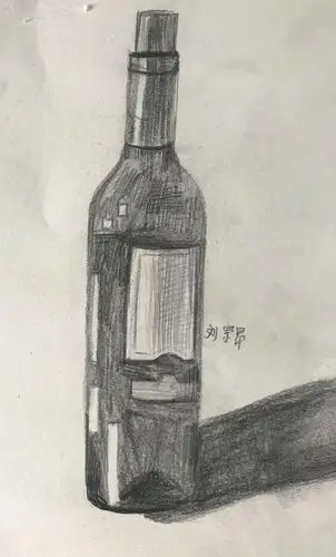 暑假一期上午速写6级班十素描班《写生—-布袋》《写生酒瓶》