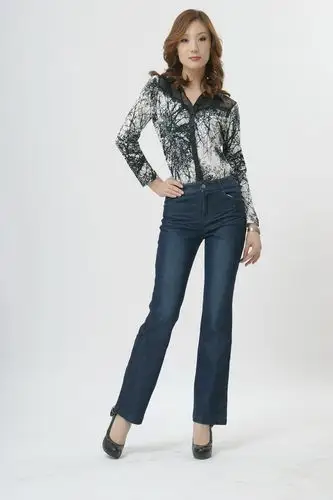 领秀梦舒雅正品mj1160中腰无缝微喇紧身牛仔裤长裤子 女 包邮