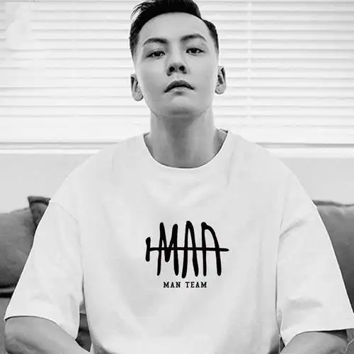 仓石一树陈伟霆同款短袖t恤男休闲印花夏季纯棉ins潮流潮牌圆领白