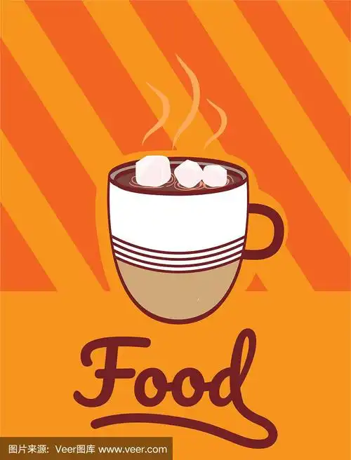 热咖啡与方糖卡通菜单封面