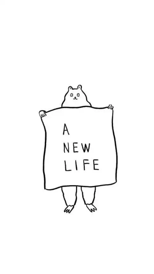 白色简约简笔画