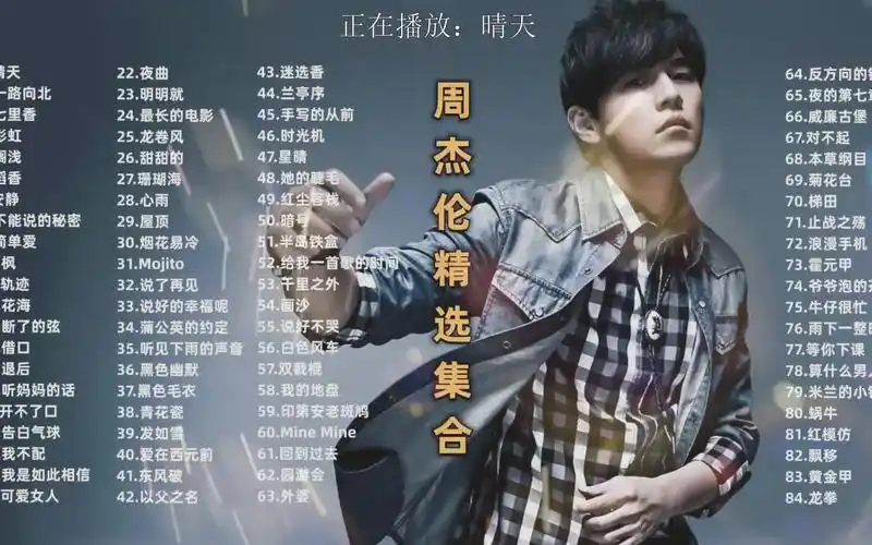 8090后回忆杀,周杰伦100首经典歌曲完整版合集,总有一首能够让你喜欢