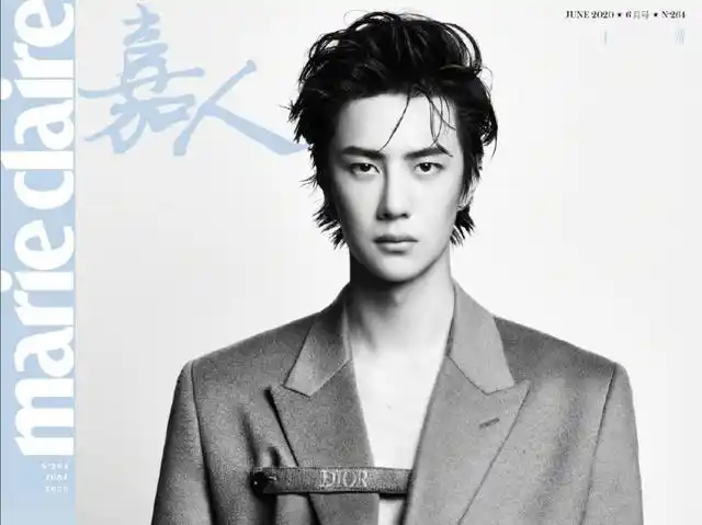 王一博嘉人六月刊封面来袭,真空西服 黑色面纱,身材绝了