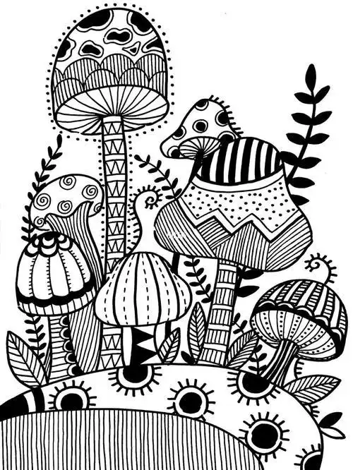 儿童简笔画黑白线描