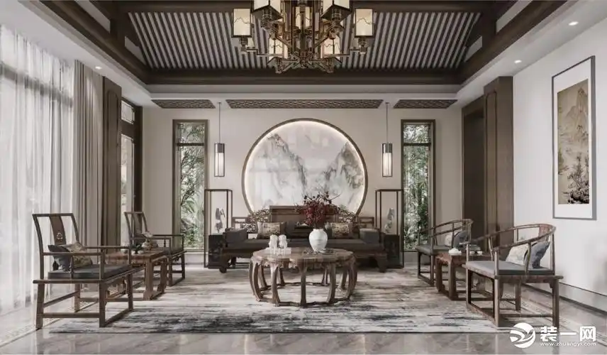 新中式风独栋别墅装修效果图