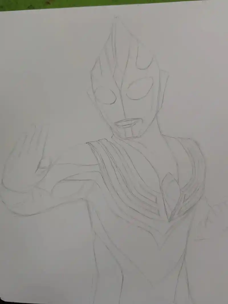 彩铅迪迦,第二次画迪迦了#奥特曼 #美术生  - 抖音