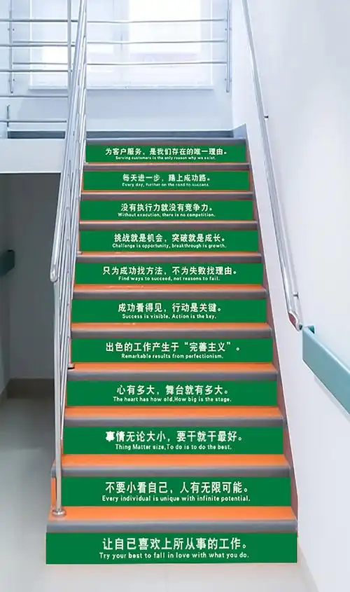 企业台阶装饰写字楼商场楼梯贴励志标语培训班美容美发机构台阶贴100
