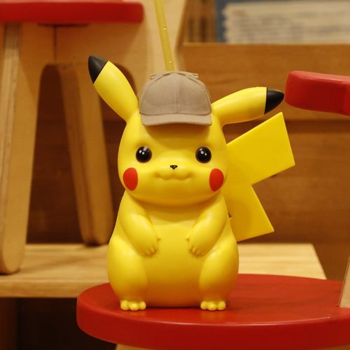 模玩先锋正版大侦探皮卡丘造型杯水杯吸管杯电影周边可乐杯饮料杯水