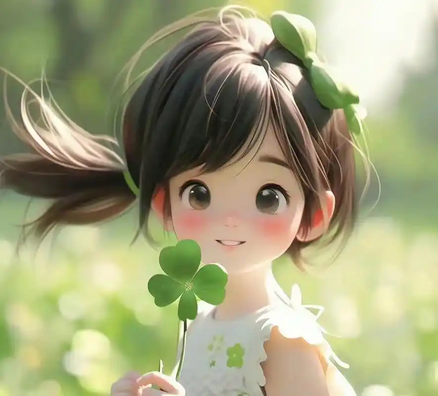 四叶草女孩头像#晒出上学时的你