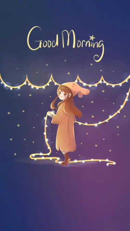 早安女孩唯美手绘iphone6s壁纸