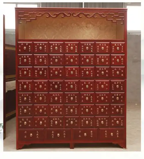 实木中药柜药店实木药斗镂空顶柜木制中医储药柜中药柜 实木药柜